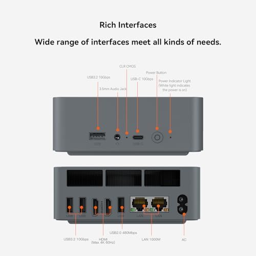 Beelink SER5 MAX Mini PC - AMD Ryzen 7 6800U, 24GB RAM, 500GB SSD, 4K Triple Display, Ideal for Gamers and Professionals