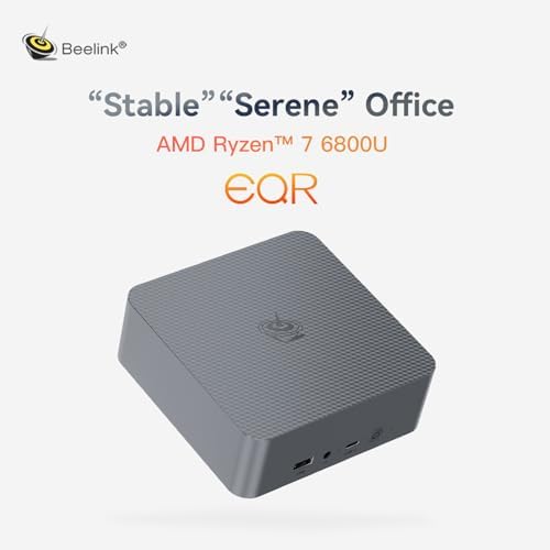 Beelink SER5 MAX Mini PC - AMD Ryzen 7 6800U, 24GB RAM, 500GB SSD, 4K Triple Display, Ideal for Gamers and Professionals